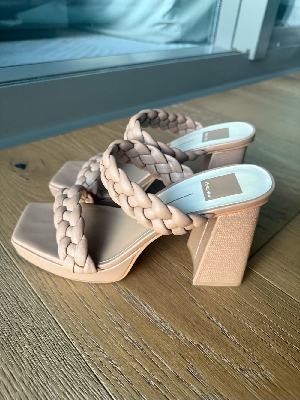 Dolce Vita Tan Braided Platform Block Heel Sandals